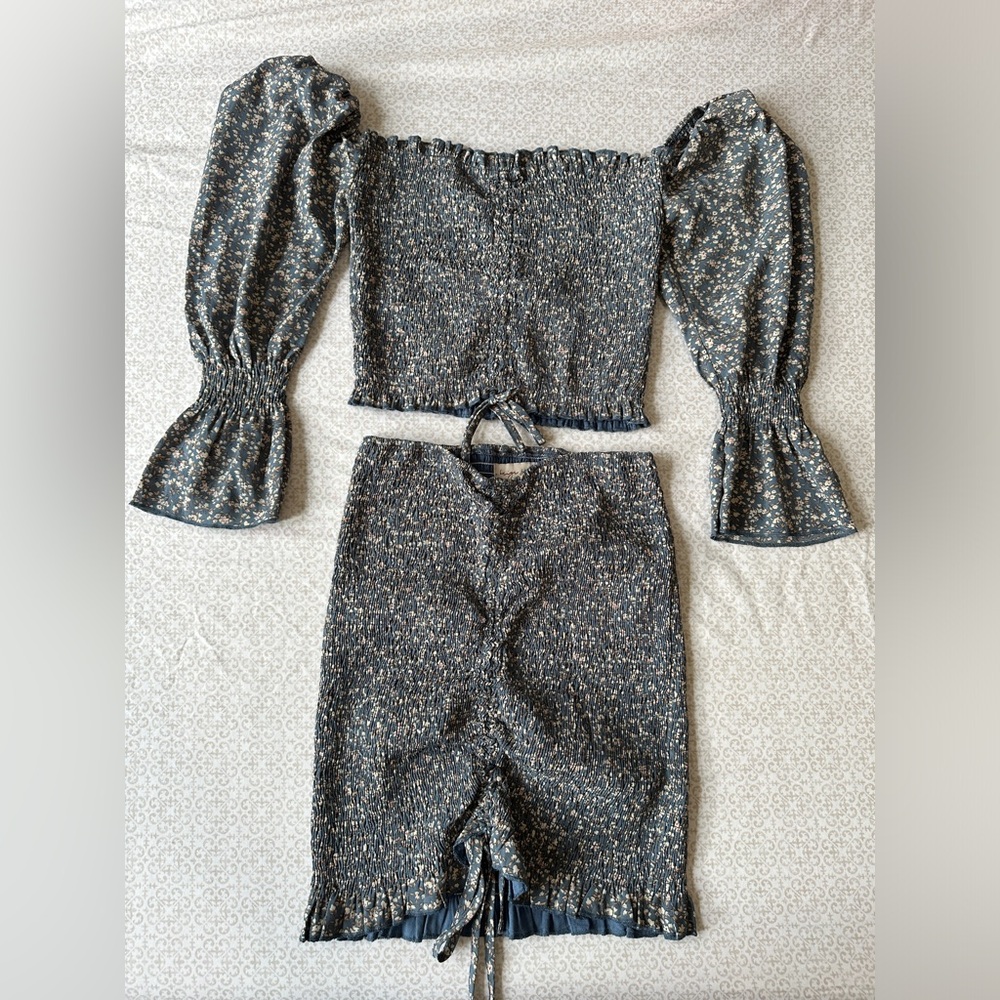 Floral crop top & skirt set